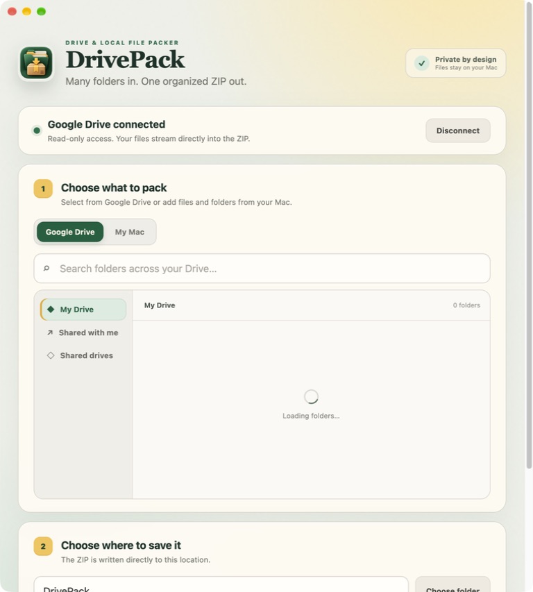 DrivePack app interface preview 1