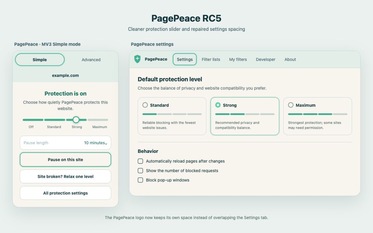 PagePeace app interface preview 1